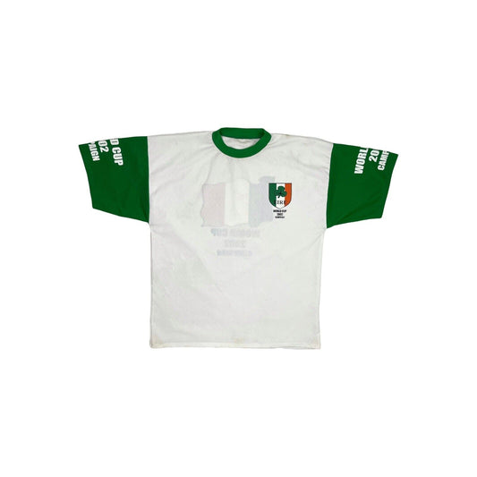 Vintage Ireland 2002 World Cup Football T-Shirt White And Green Mens Large