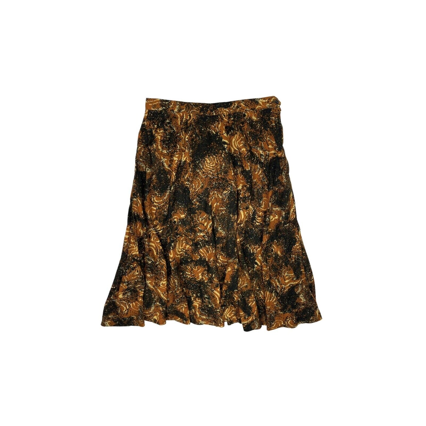 Vintage Japanese Floral Skirt Black, Orange And Yellow 29w