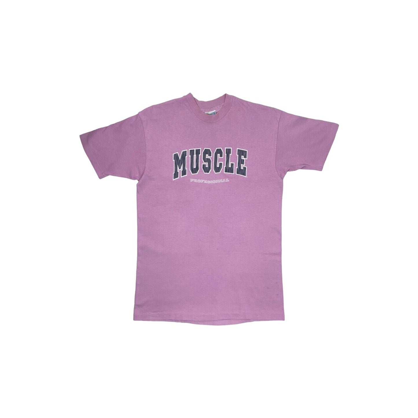 Vintage Muscle Slogan T-Shirt Mens XL Hanes Beefy-T Made In USA Lilac