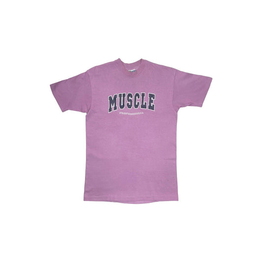 Vintage Muscle Slogan T-Shirt Mens XL Hanes Beefy-T Made In USA Lilac