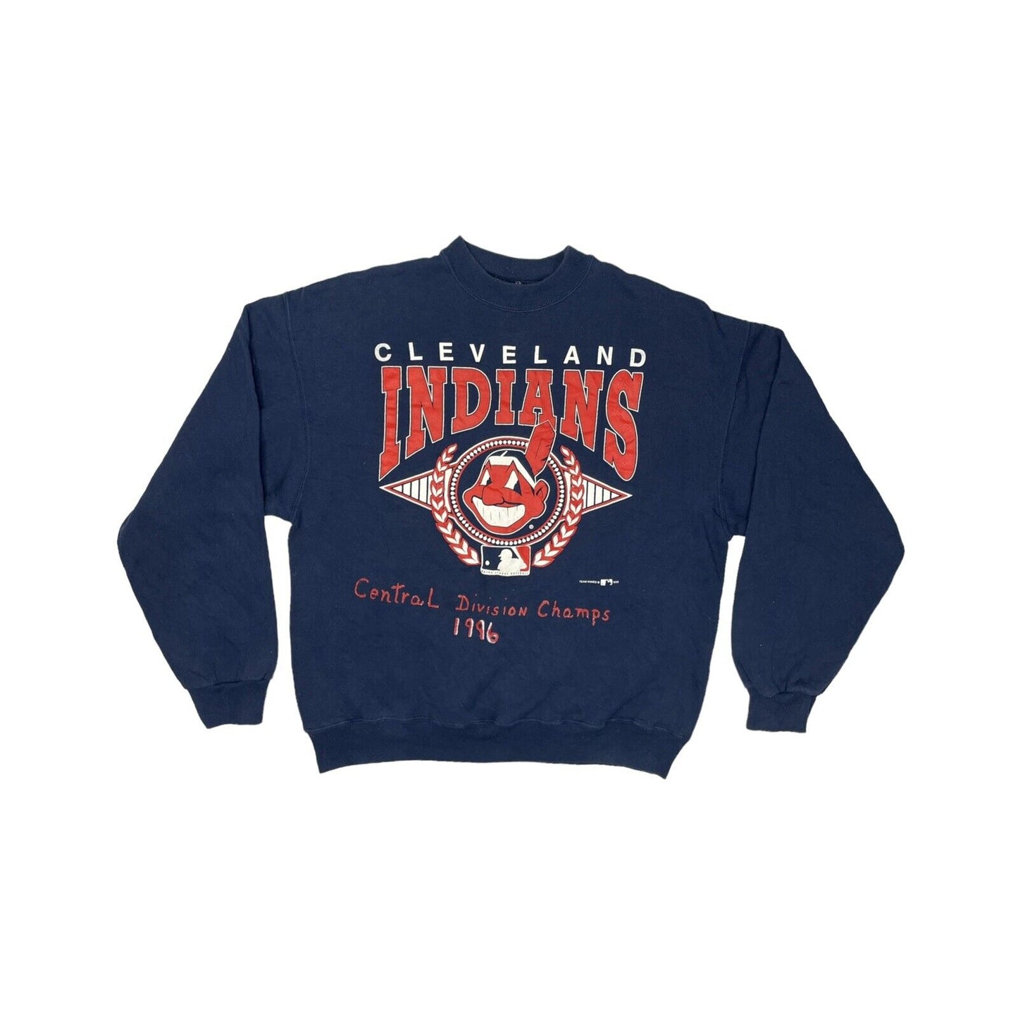 Vintage Cleveland Indians Crew Neck Jumper Navy Mens XL Made In USA 90’s MLB