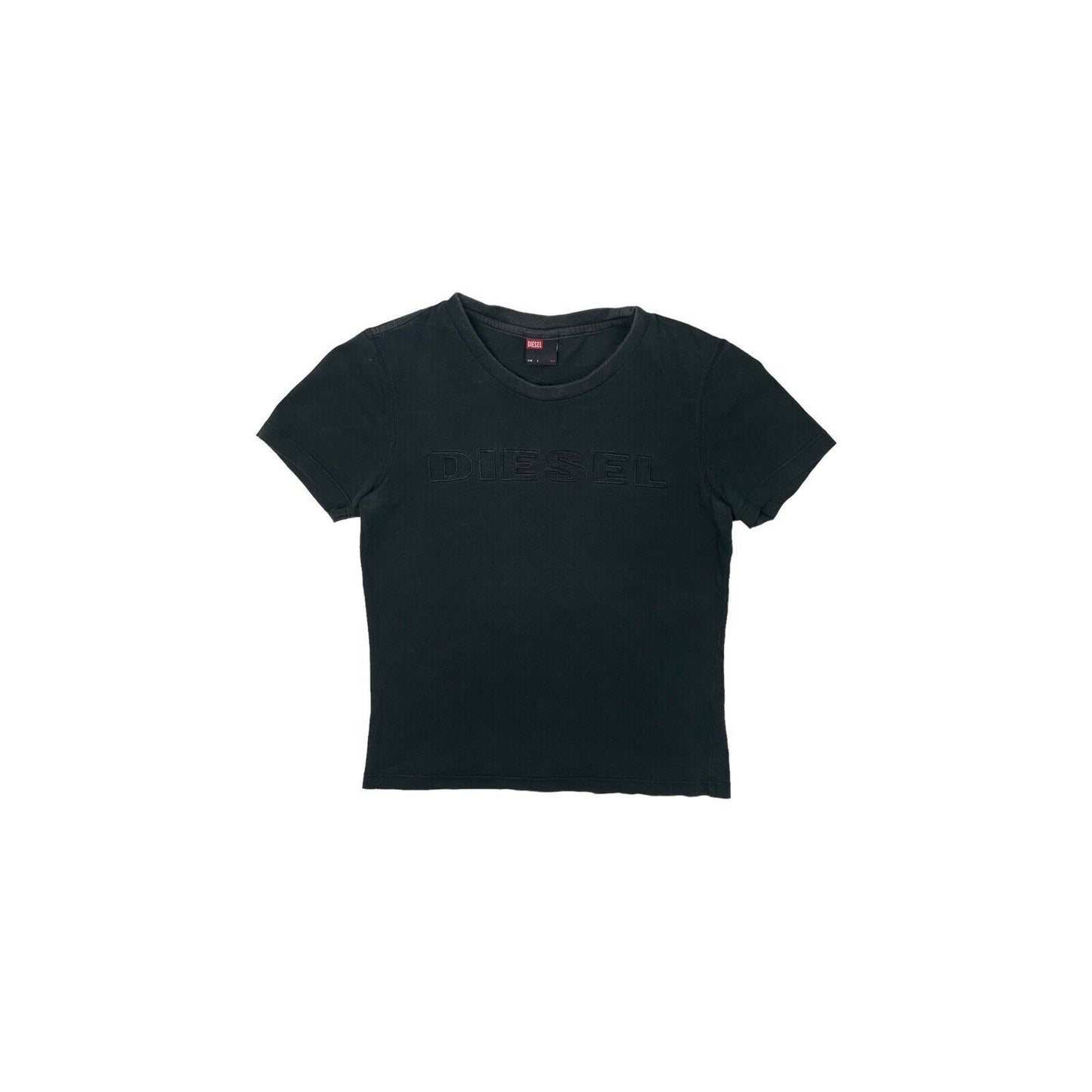 00’s Diesel Logo T-Shirt Black Womens Small Embroidered