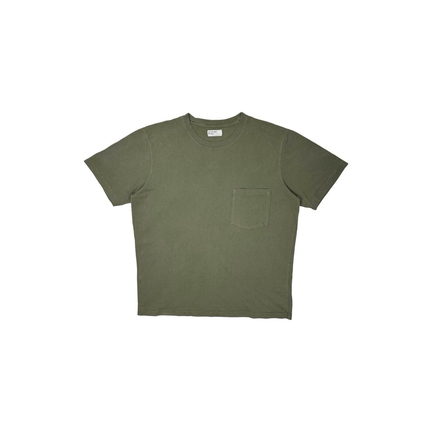 Universal Works Pocket Tee Mens Large Olive Green Made In Portugal