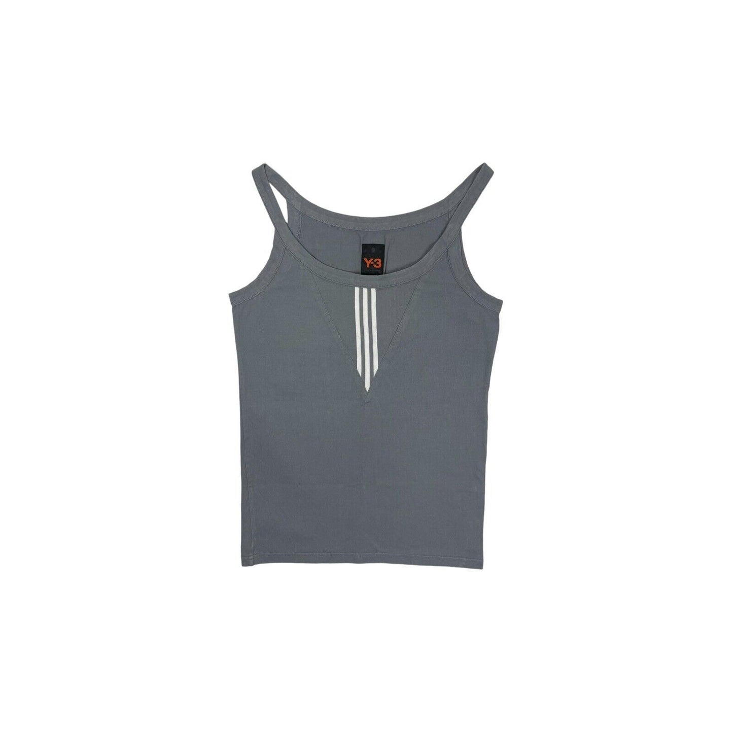 Vintage Y-3 SS03 Vest Top Womens Medium Grey Adidas Three Stripe Yohji Yamamoto