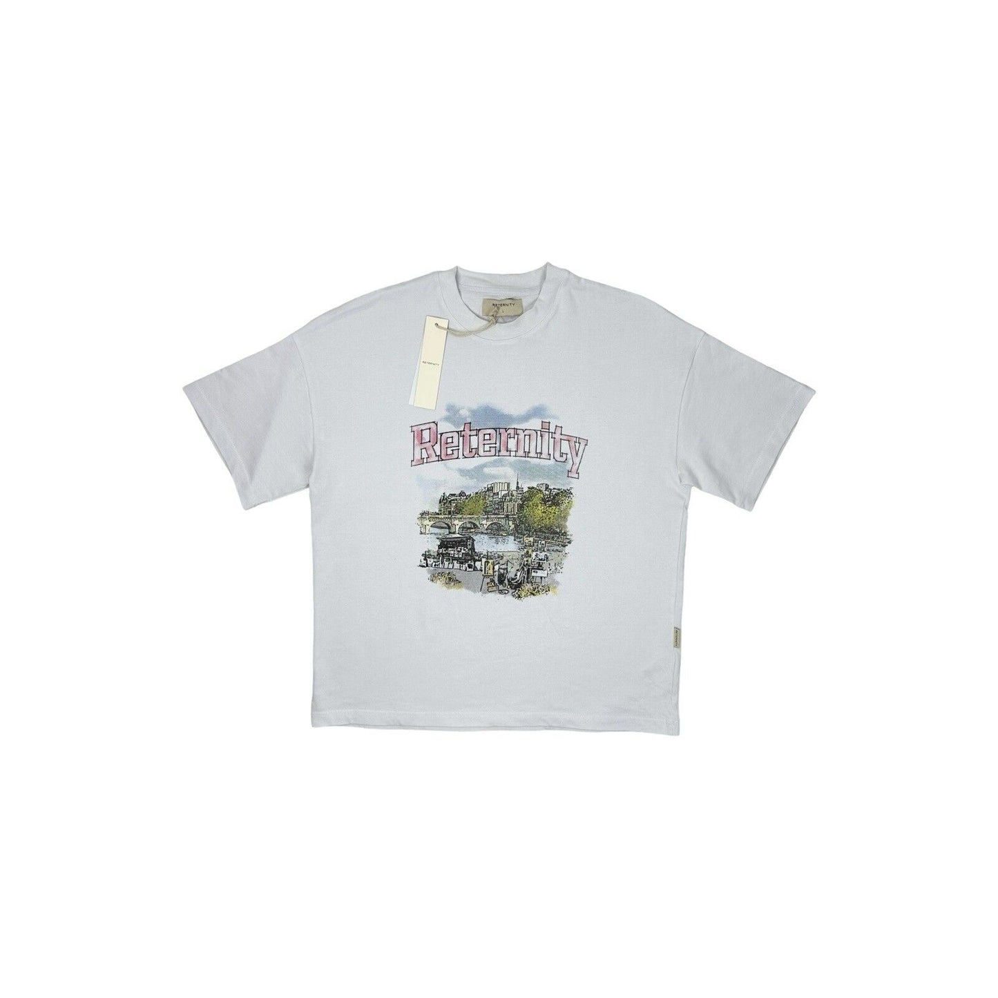 NWT Reternity La Seine T-Shirt Men’s Large White Graphic Print