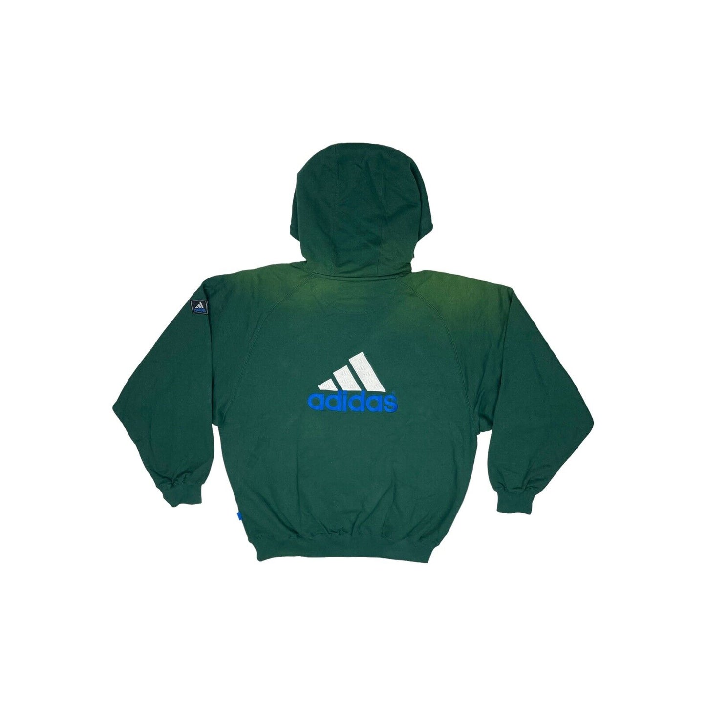 NWT Vintage Adidas Green Hoodie Men's Medium 90’s Three Stripes Embroidered