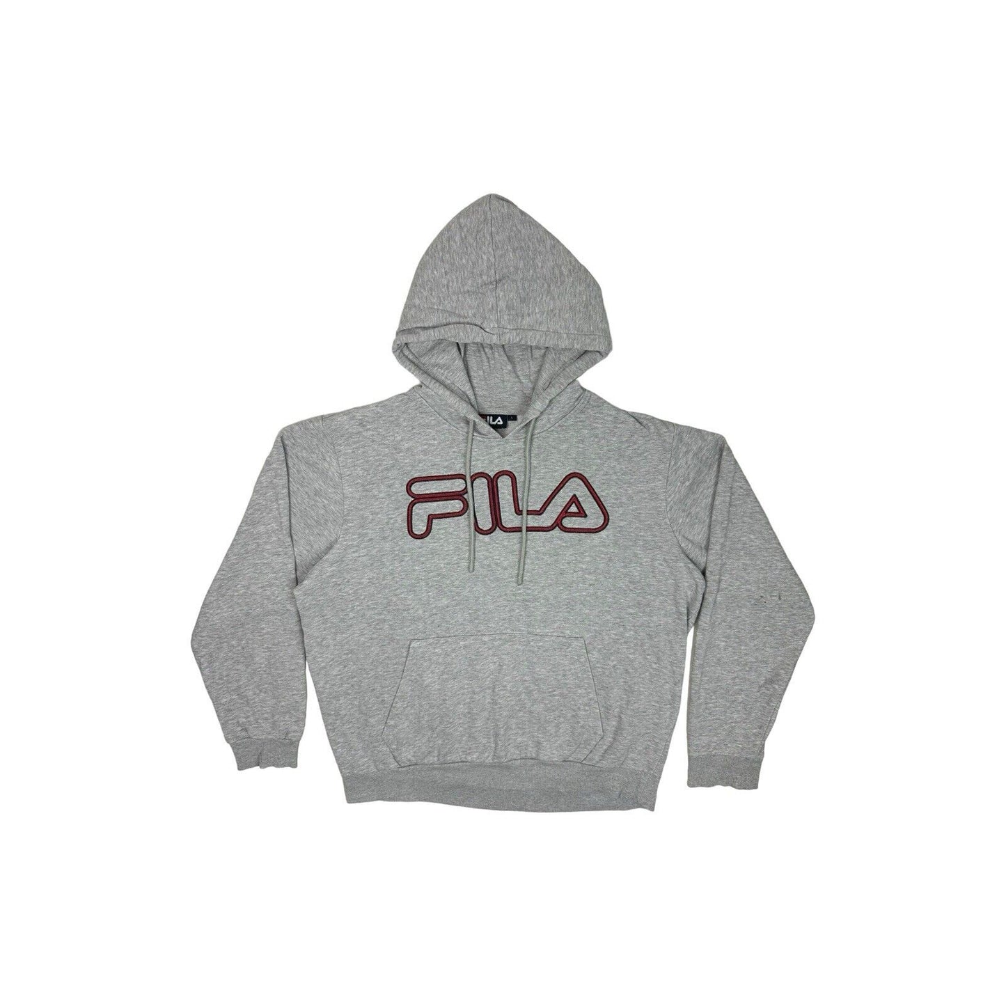 Vintage Fila Logo Hoodie Mens Large Embroidered Grey