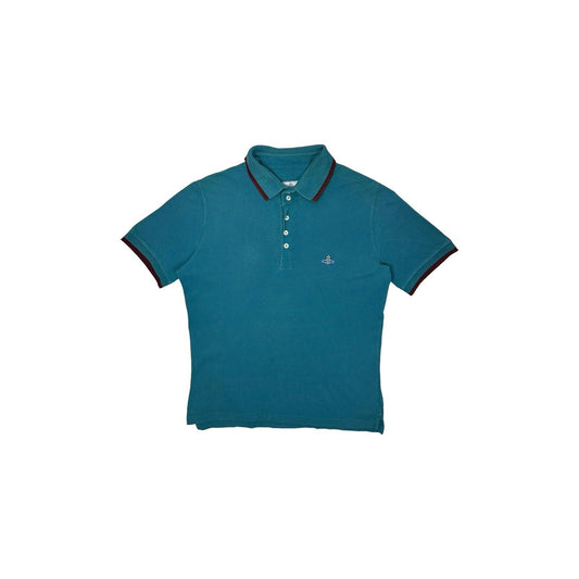 Vivienne Westwood Polo Top Mens XL Blue Embroidered Orb Logo