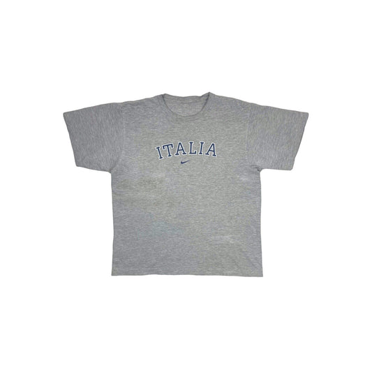 Vintage Nike Italia T-Shirt Grey Mens Medium Graphic Print Italy Mini Swoosh