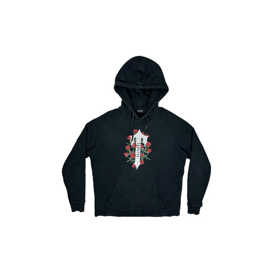 Trapstar Rose Logo Hoodie Mens Large Black Graphic Print