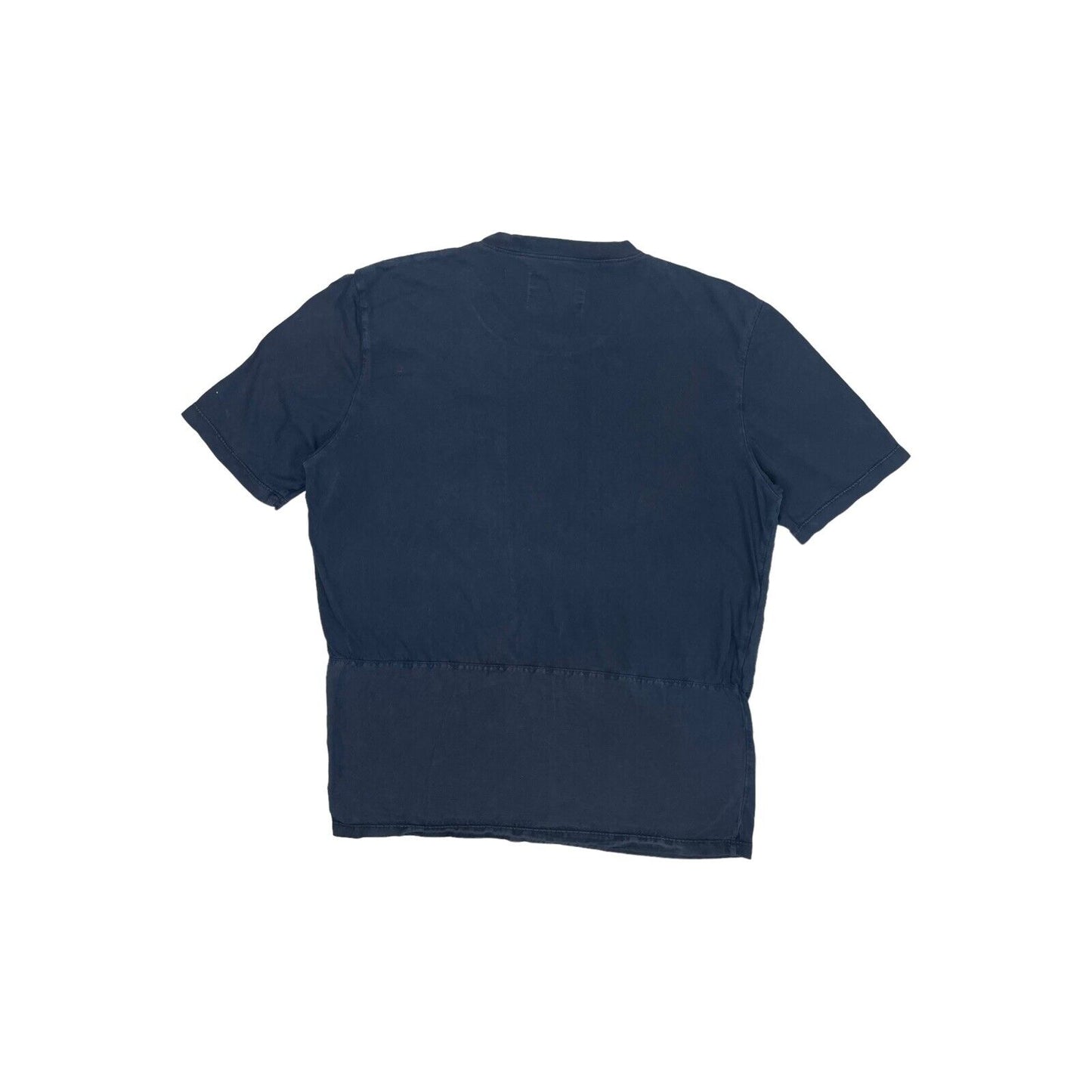 Folk Panel T-Shirt Mens Small Navy Blue