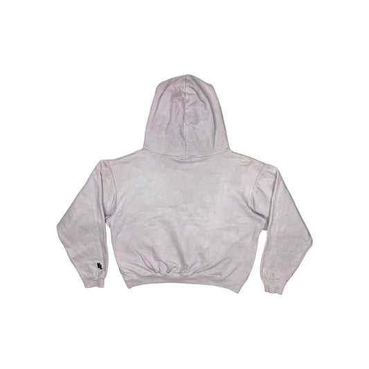 Violent Not Evil Boxy Logo Hoodie Mens Small Bubble Gum Pink Overdye