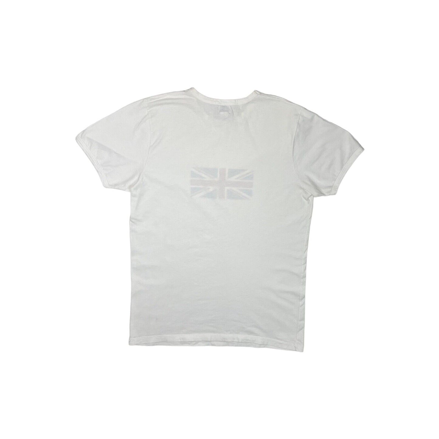 Dolce & Gabbana Beachwear White T-Shirt Mens Medium Union Jack Graphic Print