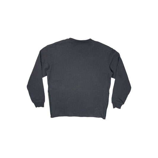 WHYRED Mens Crew Neck Jumper Grey Mens Medium Side Zips