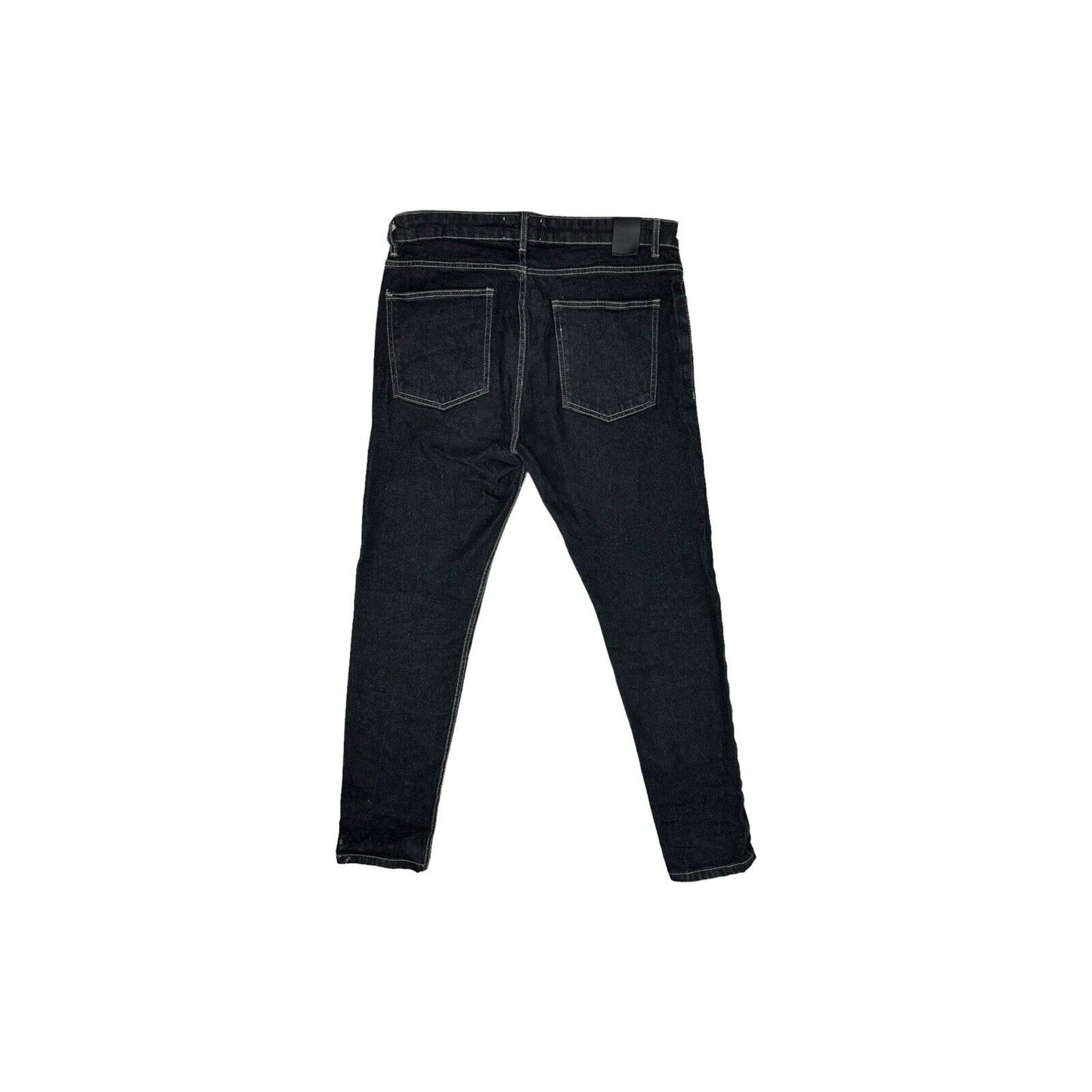 Folk Jeans Mens 34w 33l Slim Fit Selvedge Black Denim