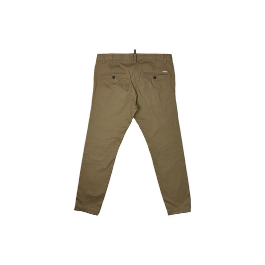 Dsquared2 Slim Fit Chino Trousers Beige Brown 33w 28l Made In Italy