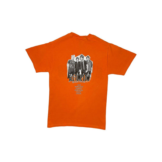 2010 All Time Low T-Shirt Nothing Personal UK Tour Mens Small Orange FOTL