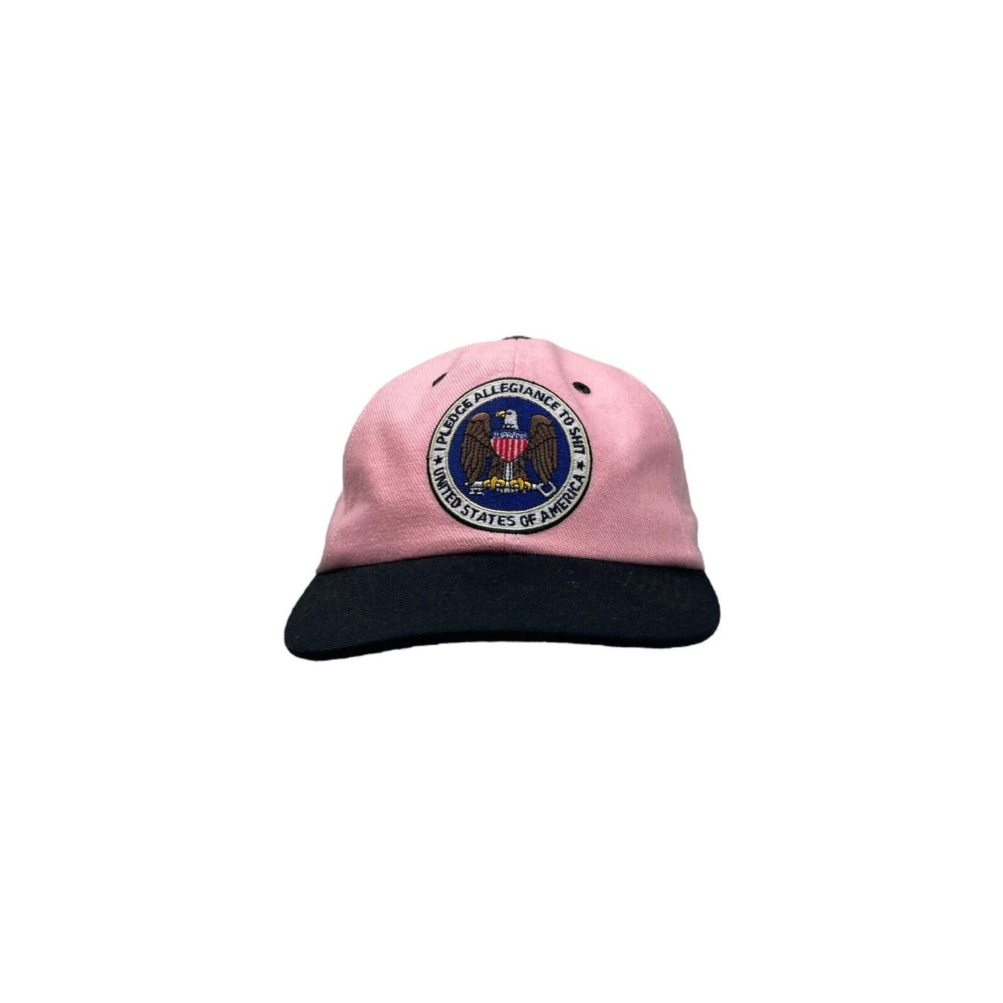 FW17 Supreme Pledge Allegiance 6 Panel Cap Pink And Black Adjustable Embrodiered