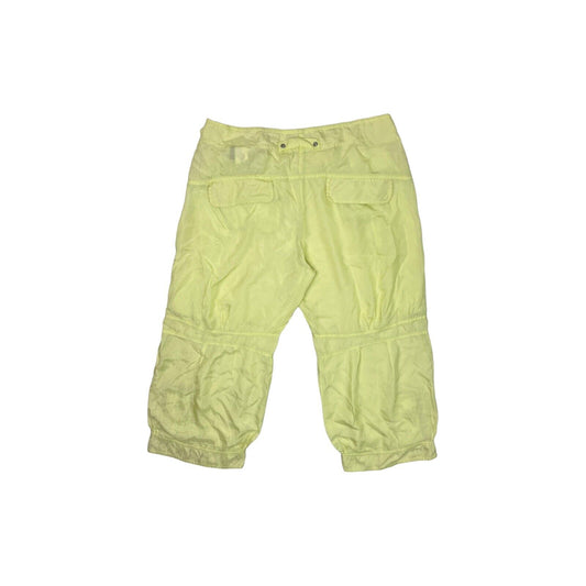 00’s Armani Jeans Cropped Chiffon Cargos Lime Green Women’s 29w Made In Italy