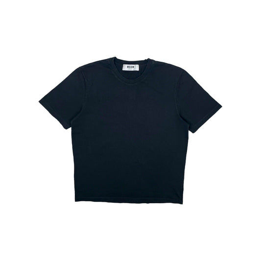 MSGM Logo T-Shirt Mens Small Black With With Graphic Print Made In Italy