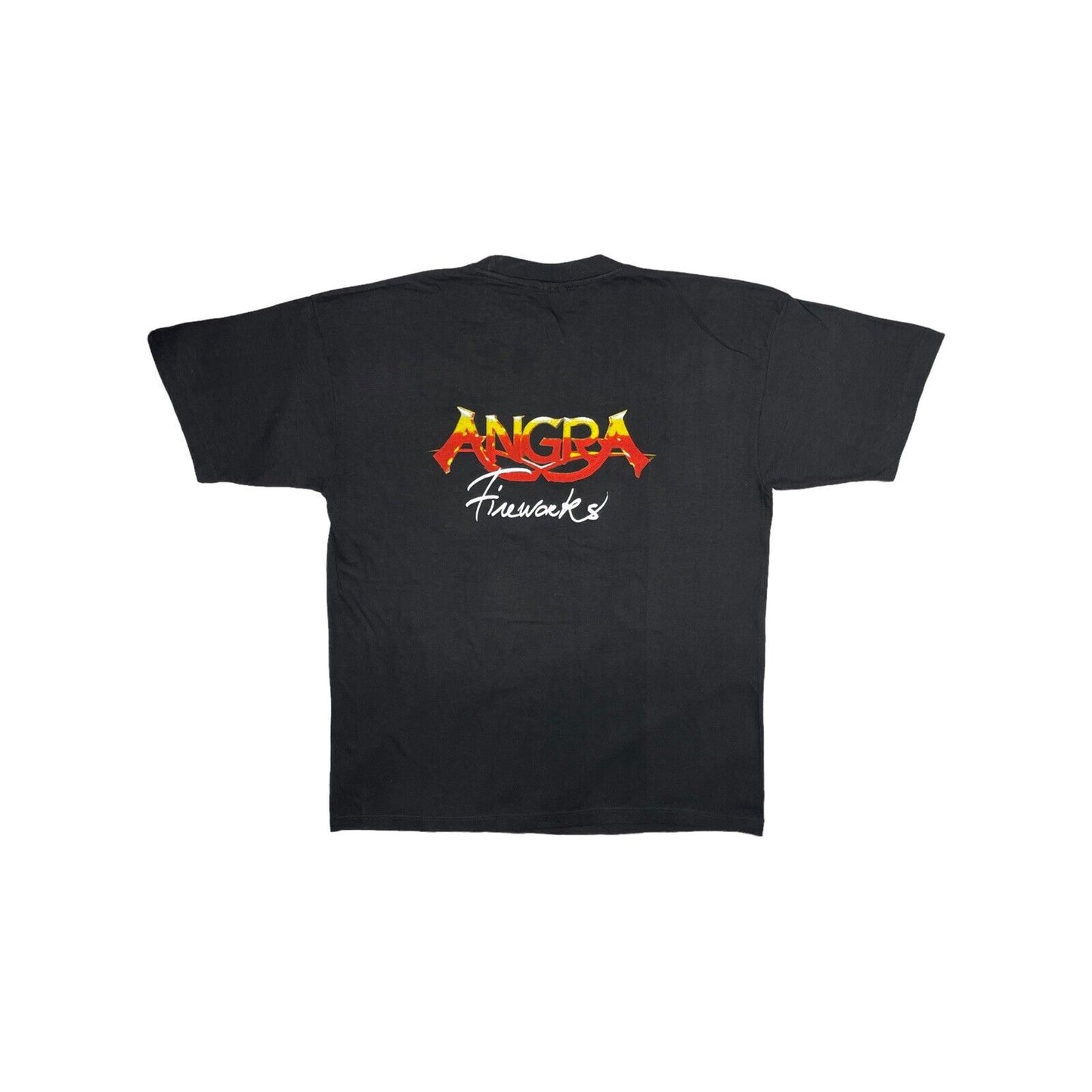 90’s Angra Fireworks T-Shirt Mens XL Black Deadstock Empire Made In Italy