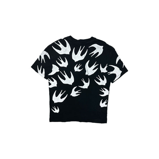 Alexander McQueen Swallow Print T-Shirt Mens Small Black