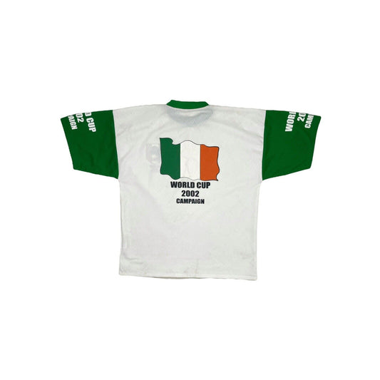 Vintage Ireland 2002 World Cup Football T-Shirt White And Green Mens Large