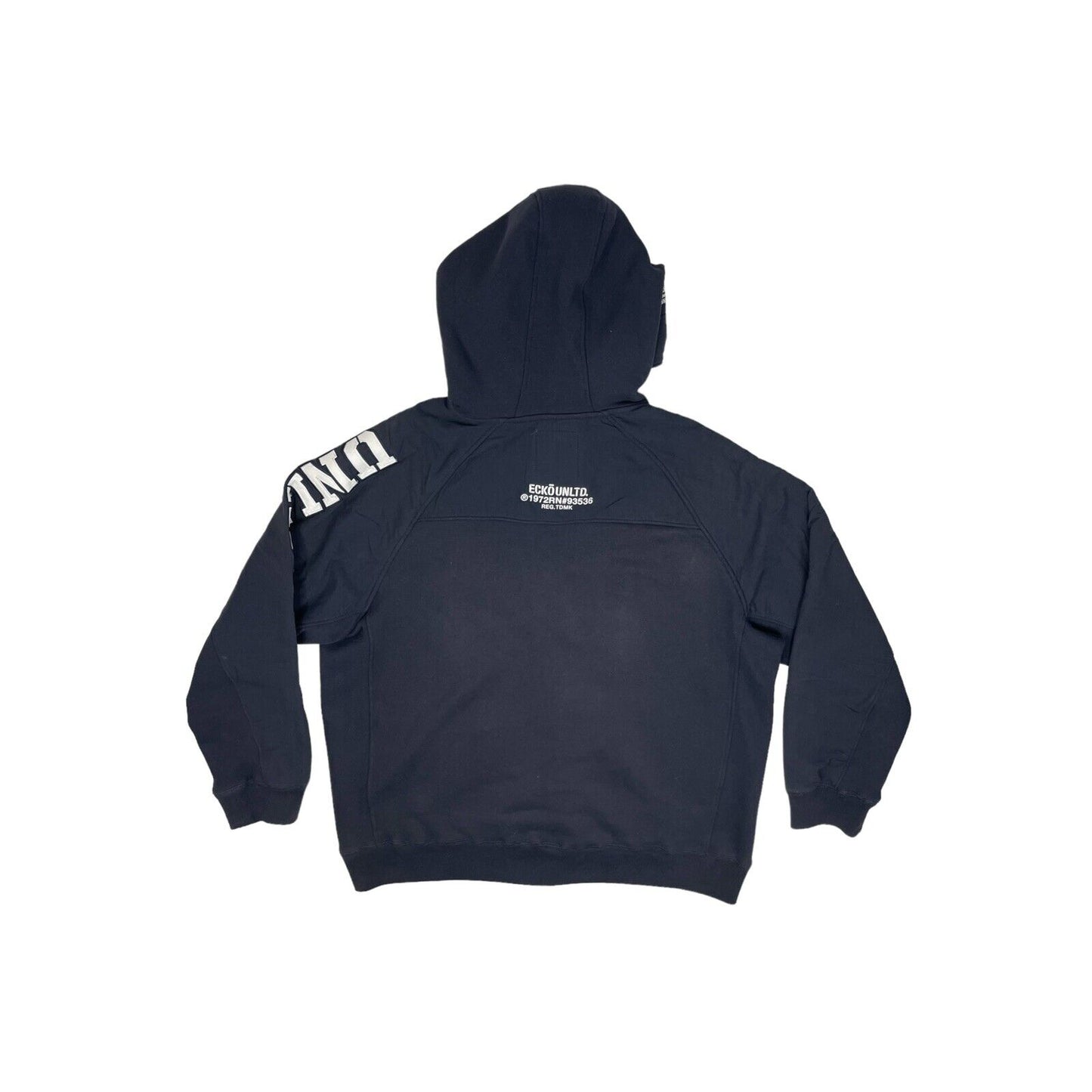 00’s Ecko Unltd Hoodie Mens XXXL Navy Blue Embroidered Design