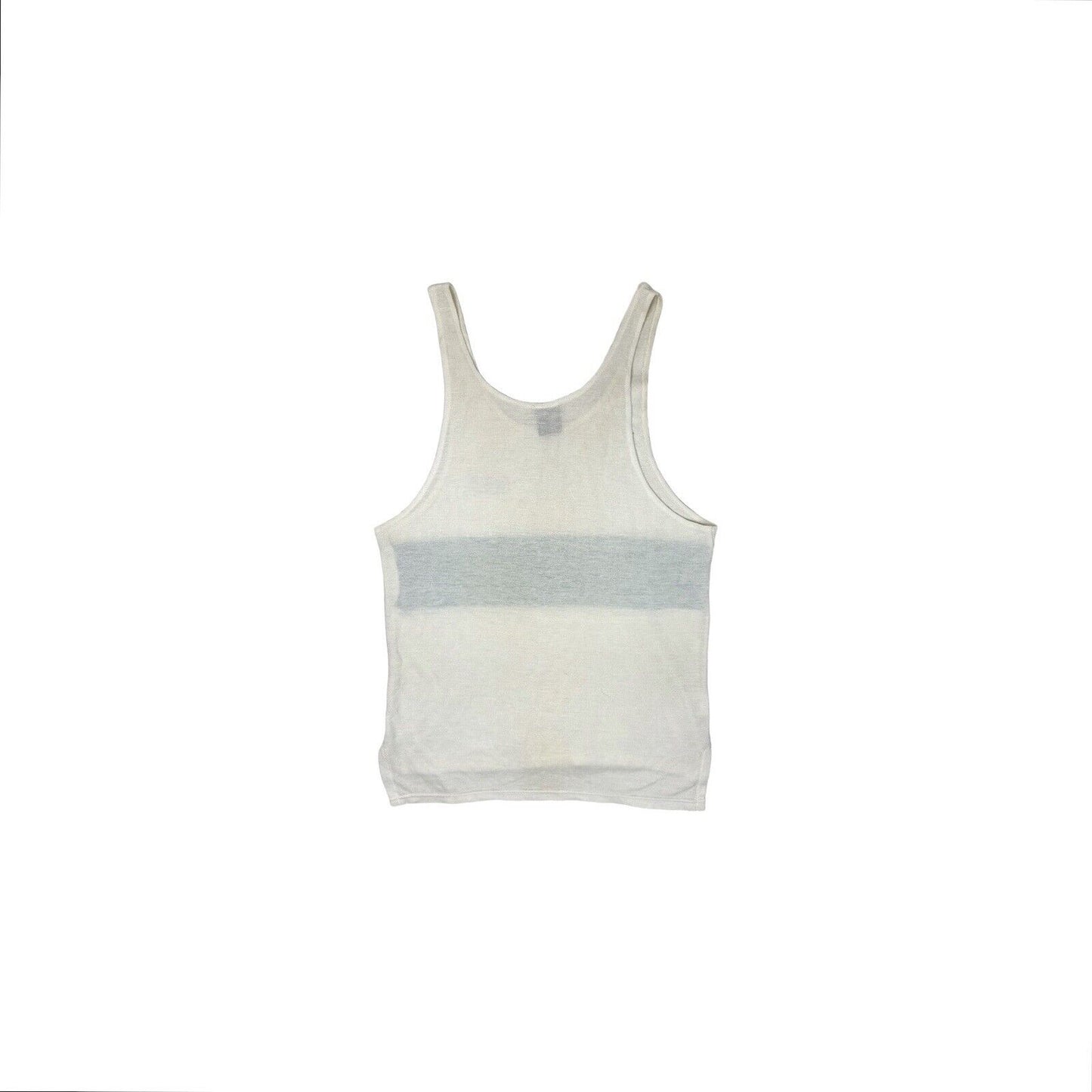 80’s Vintage Nike Vest Tank Top Mens Small Cream Made In UK Sportswear