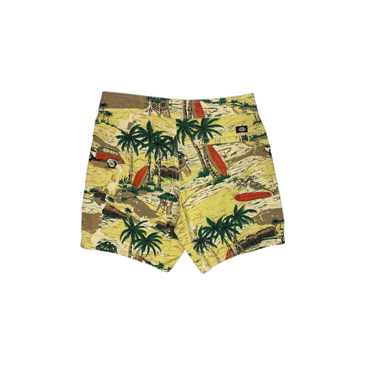 Dickies Palm Valley Shorts Yellow With Print Mens 32w