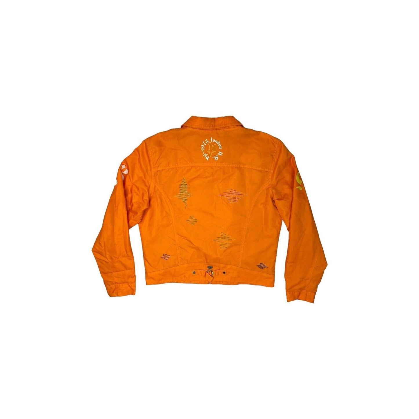 Vintage Pepe Jeans Jacket Orange Womens XL Embroidered Design