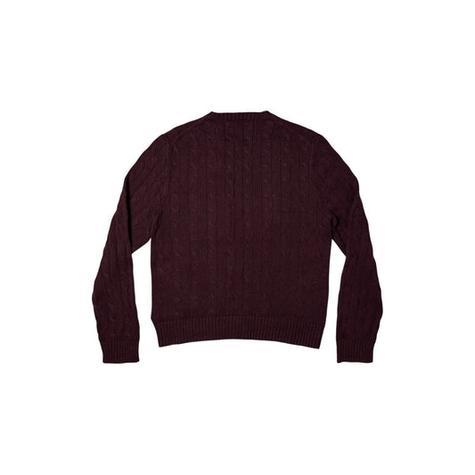 Vintage Polo Ralph Lauren Cable Knit Jumper Maroon Red Men’s Medium
