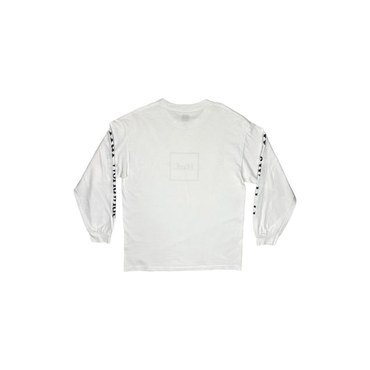 Huf Logo White T-Shirt Long Sleeve Mens Large