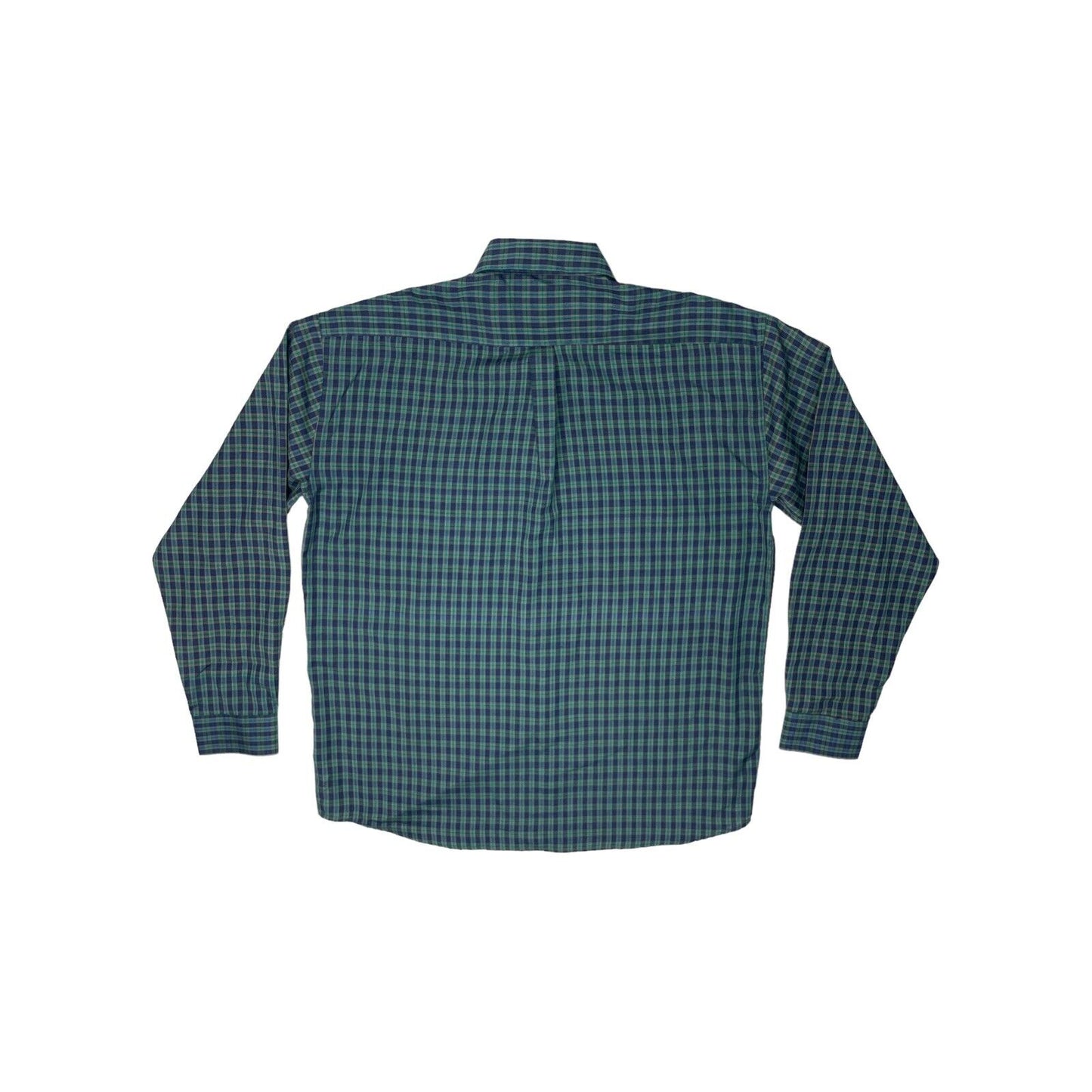 Kenzo Long Sleeve Check Shirt Mens XL Green And Navy