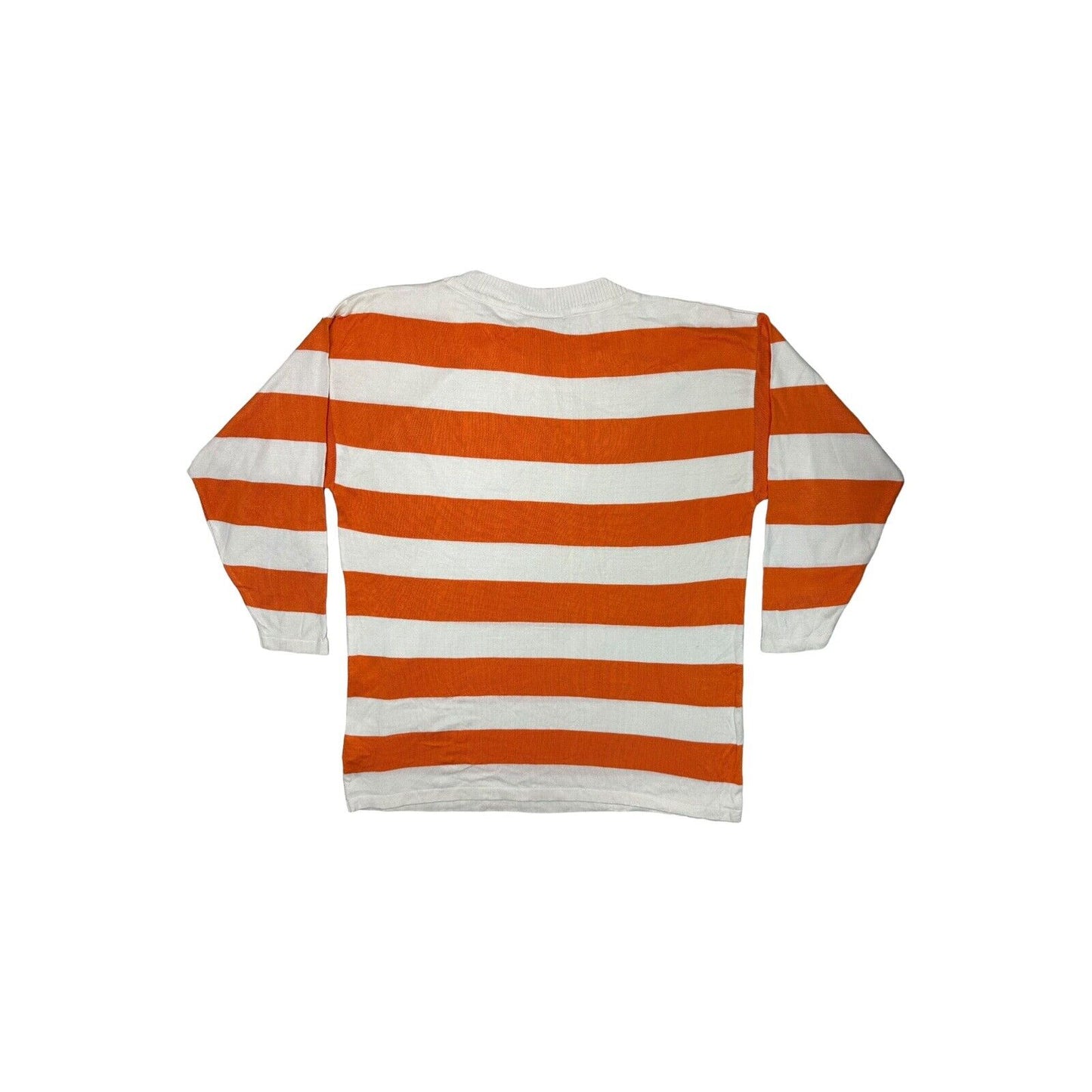 Vintage Valentino Sport Jumper Orange & White Stripe Men’s XL Made In Italy NWT