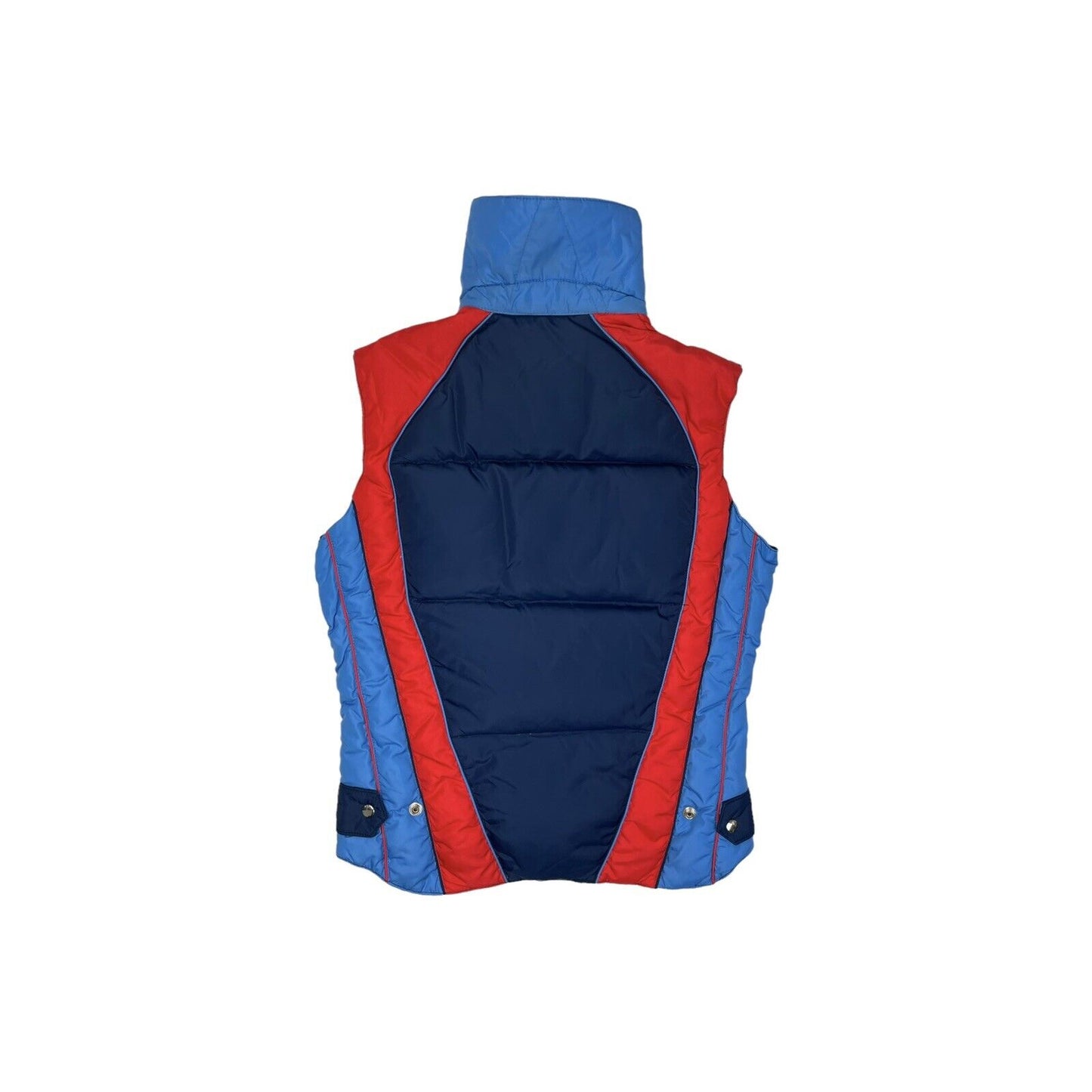 Vintage Colins Inc Canada Gilet Vest Jacket Womens Small Puffer Blue And Red