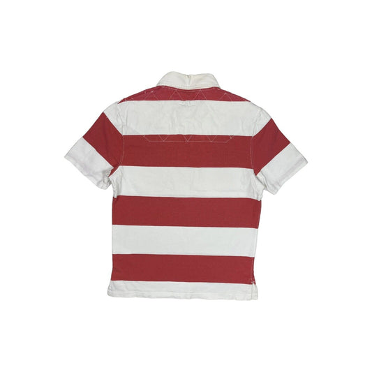 y2k Polo Ralph Lauren Rugby Polo Shirt Mens Small Red And White Stripe