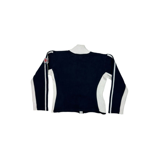 Vintage England Track Jacket Football Women’s XL Navy Blue And White Embrodiered