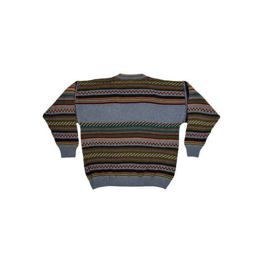 Vintage The Sweater Shop Jumper Men’s Medium Multicolour Stripe Knit Made In UK