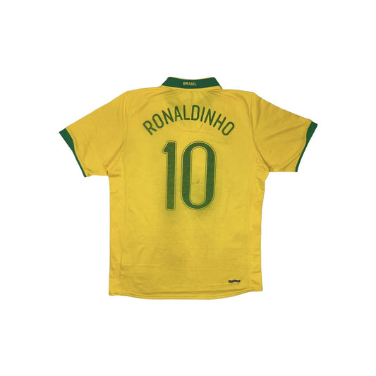 2006 Brazil Nike Football Shirt Mens Large 10 Ronaldinho Yellow And Green