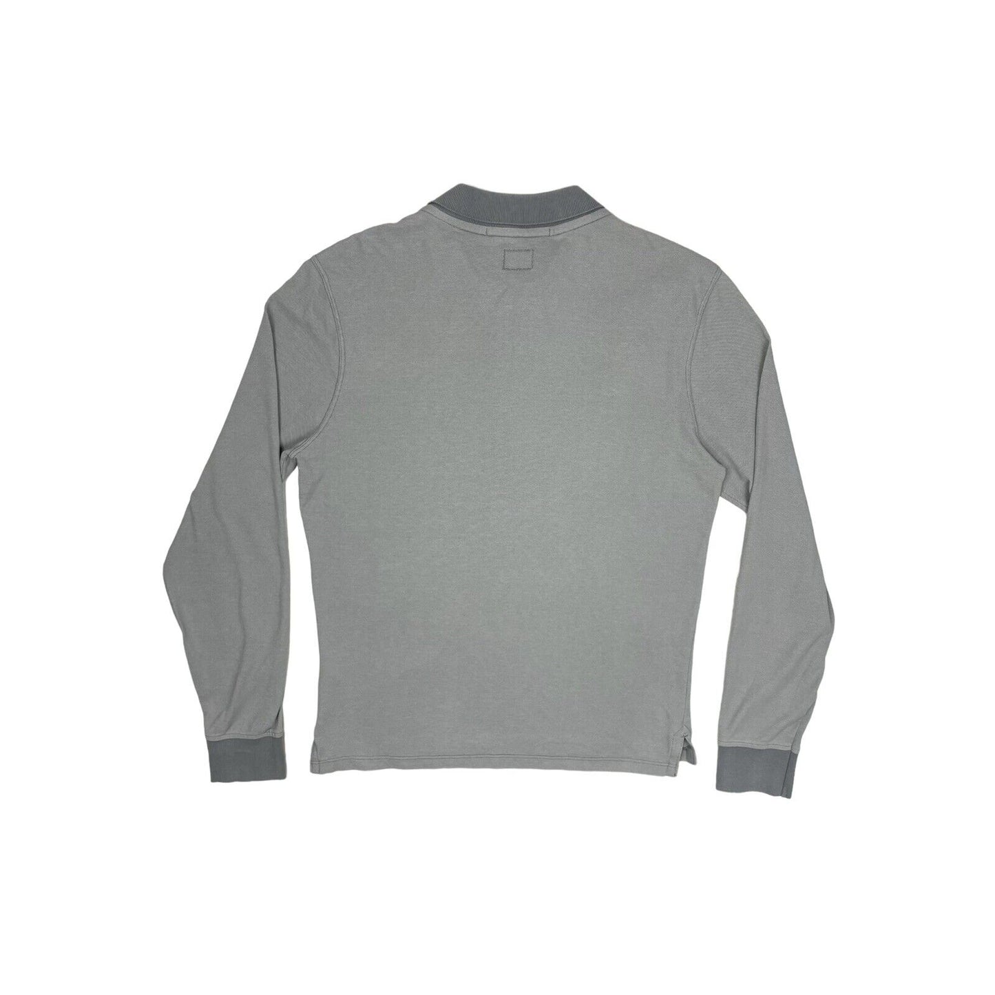 CP Company Long Sleeve Polo Shirt Lightweight Mens Small Grey