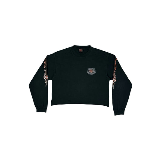 Vintage 90’s Harley Davidson T-Shirt Long Sleeve Black Cropped