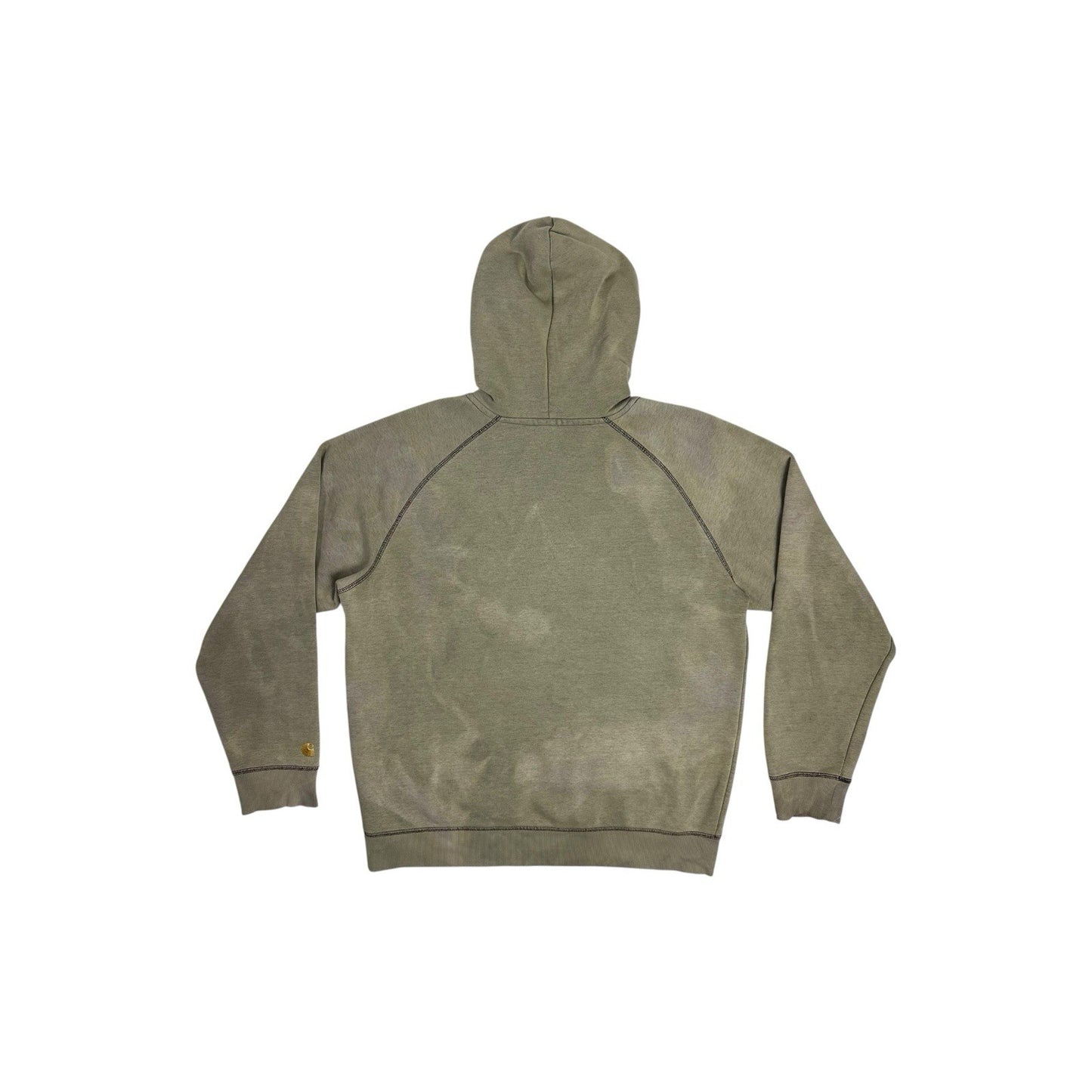 Carhartt WIP Chase Hooded Sweatshirt Men’s Large Faded Khaki Green Embroidered Logo