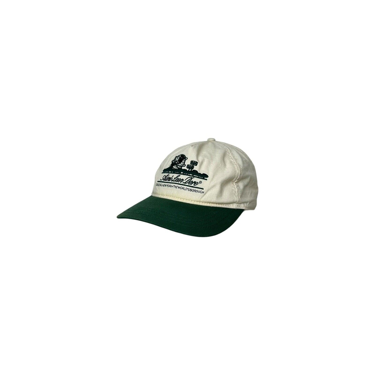 SS22 Aime Leon Dore Unisphere Snapback Hat Cream And Green Embroidered Logo