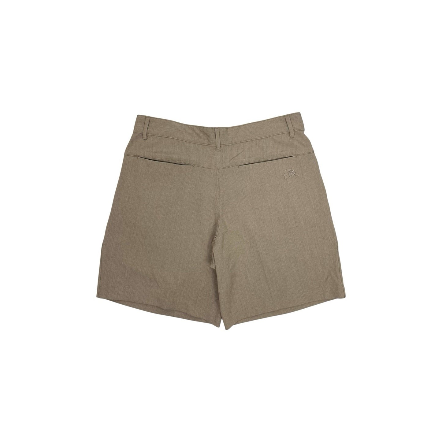 Zanerobe Pleat Flow Shorts Beige 34w Lightweight Embroidered Logo