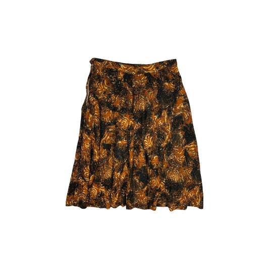 Vintage Japanese Floral Skirt Black, Orange And Yellow 29w