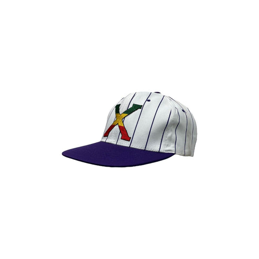 Vintage Malcolm X Pin Stripe Snapback Cap Embroidered Multicolour Adjustable Hat