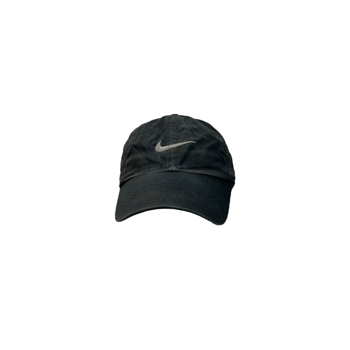 00’s Nike Swoosh Hat Embroidered Black One Size Fits All Adults