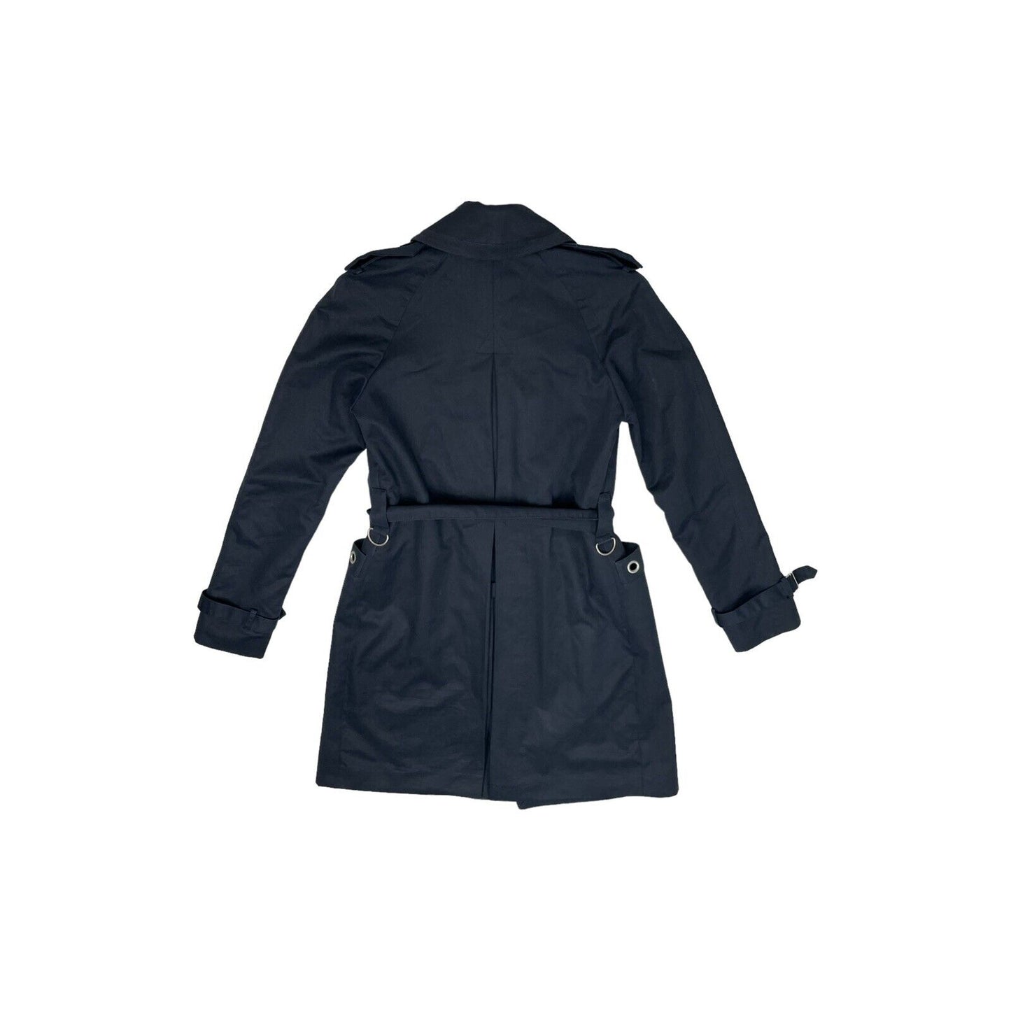 Edun Trench Coat Womens Small Navy Blue