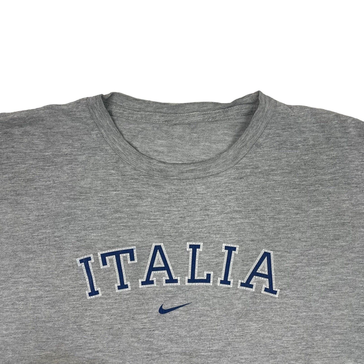 Vintage Nike Italia T-Shirt Grey Mens Medium Graphic Print Italy Mini Swoosh